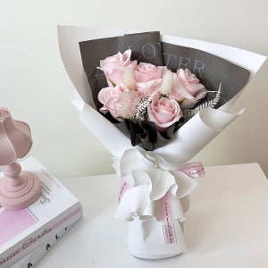 졸업식 선생님 꽃다발 졸업 중학교 선물 미니 포장 1번 핑크 비누장미