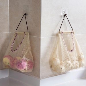 Home Mesh Bags Bathroom Hanging Bath Toy Net Storage Reusable Kitchen Fruit Vegetable Basket Totes