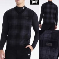 PXG 남성 니트 조끼 옴브레 체크 베스트 OMBRE PLAID VEST 피엑스지