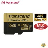 트랜센드 microSDHC 32GB MLC 4K Class10 UHS-I U3 633X