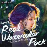 프로크리에이트 리얼 수채화 브러시 팩 COFE’s Real Watercolor Pack for Procreate