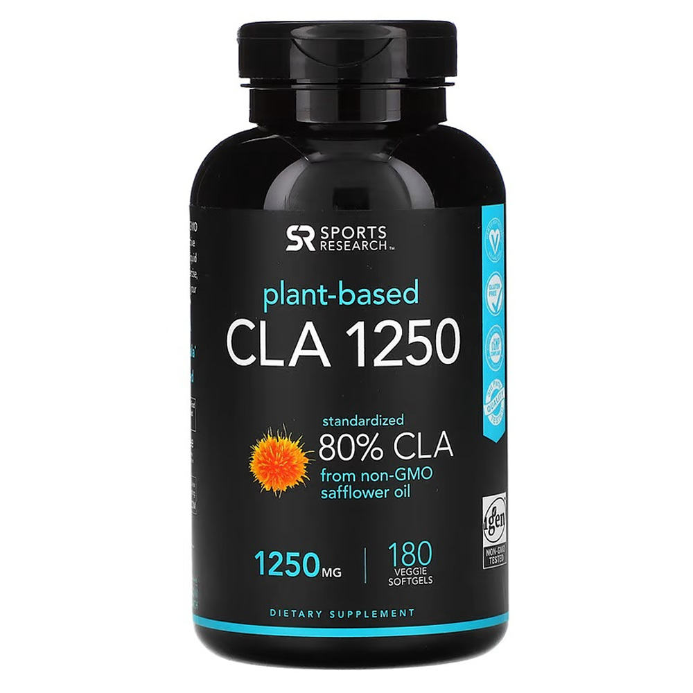 스포츠 리서치 CLA 식물기반 <b>공액리놀레산</b> 1250 mg 180 베지 소프트젤