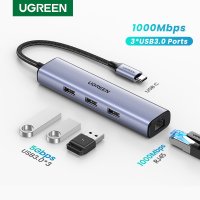 UGREEN USB 이더넷 USB-C 어댑터 허브 1000Mbps Macbook Samsung Dell Xiaomi 네트워크 카드