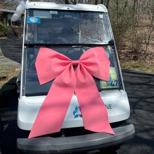 골프카트 대형 자동차리본 이태리활동 디자이너 웨딩카장식 꾸미기 가로90cm쁘띠더블킹왕리본