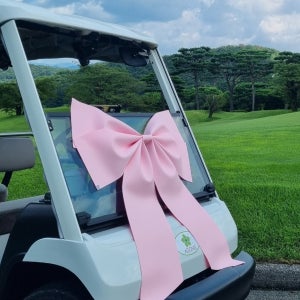 골프카트 대형 자동차리본 이태리활동 디자이너 웨딩카장식 꾸미기 가로90cm쁘띠더블킹왕리본