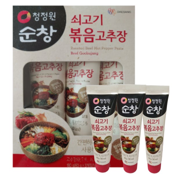 여행용 튜브형고추장 안매운고추장 기내용 캠핑용 튜브 소고기 순창 휴대용 3개입 최신
