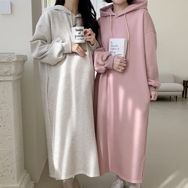 몰링 기모 후드 롱 임산부원피스 만삭 빅사이즈 겨울 임부복