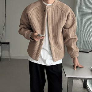 남자 크롭 집업 가디건 하찌 니트