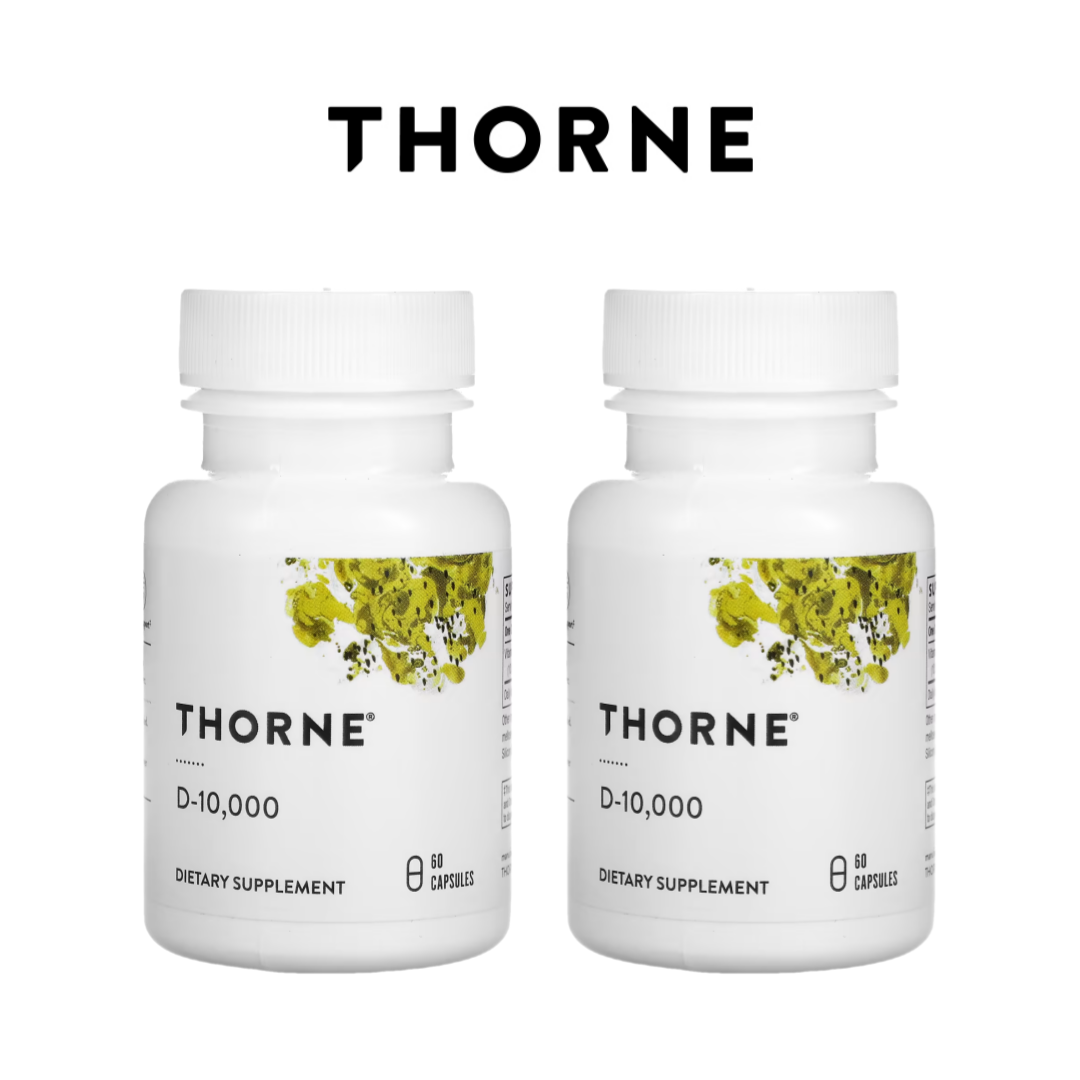 1+1 Thorne 쏜리서치 지용성 햇빛 비타민 D - 10000 60캡슐 <b>비타민D310000IU</b> 류신 루신 필수아미노산 알파 토코페롤 비타민E 비타민D3 leucine