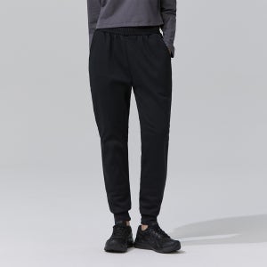 [슈퍼특가]블랙몬스터핏 기모 쿠션지 조거 팬츠 여성 러닝 밴딩 스판 바지 겨울 빅사이즈