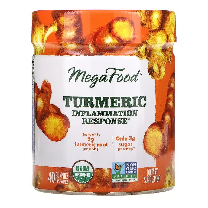 <b>메가푸드</b> MegaFood 강황 <b>면역</b> 반응 증진 구미젤리 40개 커큐민 미국 해외 직구