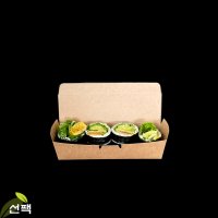 일회용 김밥 도시락 (김밥한줄 크라프트) 종이도시락 포장용기 1box-400/800매