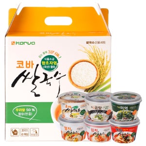 코바 즉석식품 종합세트 6개입 [멸치1X김치1X해장1X미역1X곰탕1X떡국1]