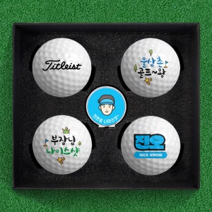 골프공 선물 세트 인쇄 각인 제작 홀인원 기념볼 타이틀리스트 HVC 4구 1마커