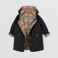 버버리 키즈 다이아몬드 퀼팅 나일론 후드 코트 Diamond Quilted Nylon Hooded Coat