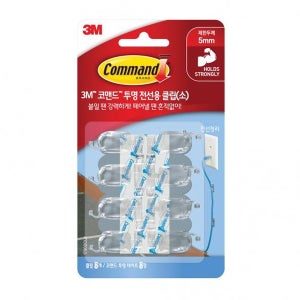 3M 코맨드 투명 전선용 클립 소 중 대