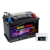 AMP MAX 리튬인산철 시동 배터리 카본에디션 12v100A 자동차배터리 외장전압게이지