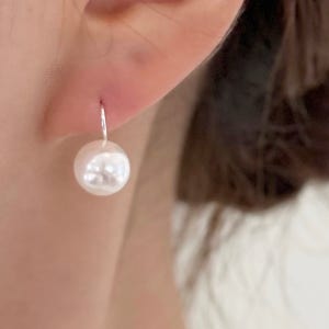 실버925 드롭 진주귀걸이 베이직 진주 이어링 10mm