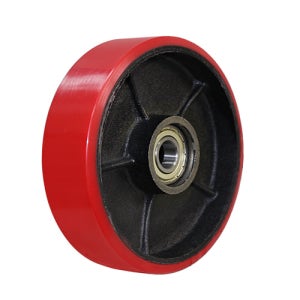 KCCY 핸드파렛트바퀴 포크리프트 180-50 적색 볼베어링포함 우레탄 리프트바퀴