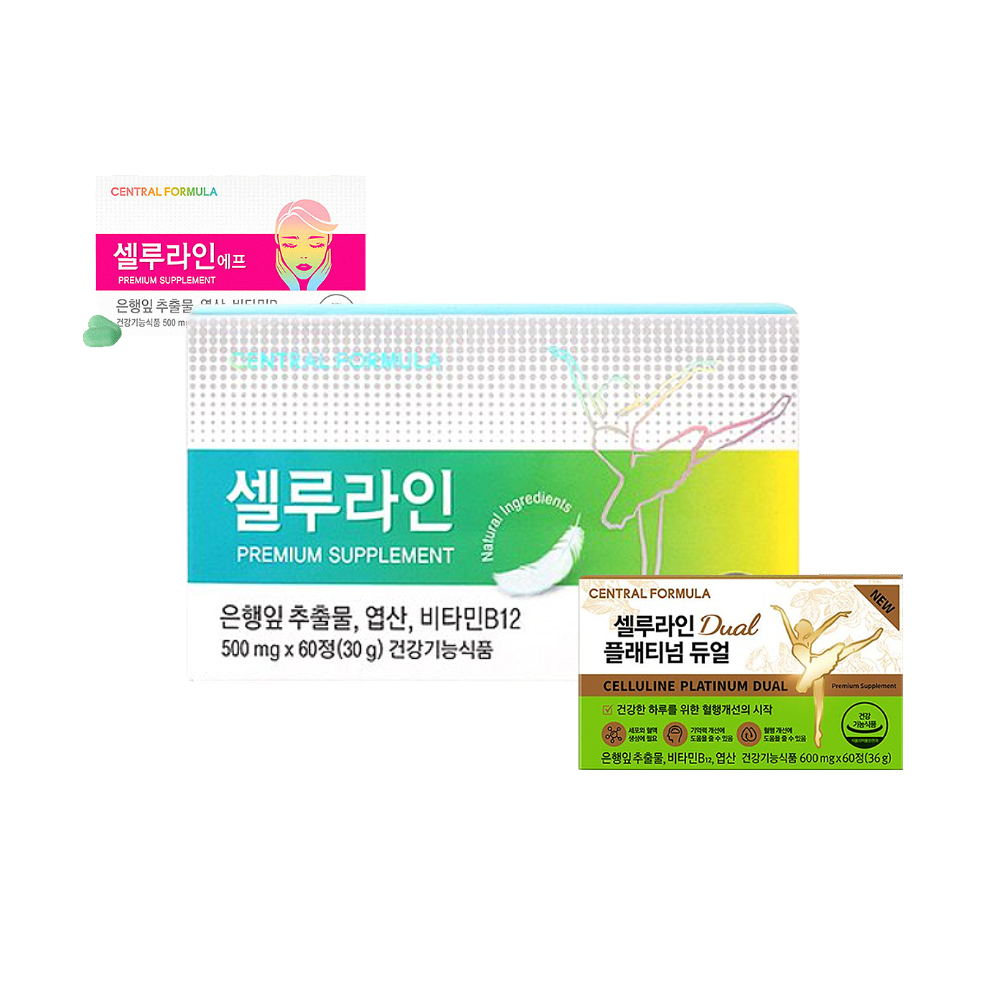 <b>센트럴포뮬러</b> 셀루라인 플래티넘 듀얼 에프 엽산 신장 위장 60정