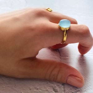 실버925 칼세도니아 원석반지 유색반지