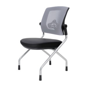 VFC-알파고 틸팅 회의용 회의실 메쉬 의자 블랙사출+실버프레임 C형 팔무-고정식다리