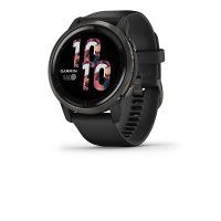 Garmin Venu 2 Plus GPS 스마트워치, 통화 및 문자 기능, 헬스 모니터링 피트니스 기능, 슬레이트 베젤 블랙 케이스 & 실리콘 밴드