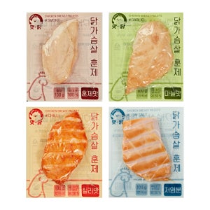 푸드원 맛닭 냉동 훈제 닭가슴살 4종 혼합 100g X 100팩 10kg