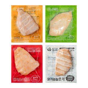 푸드원 맛닭 냉장 훈제 닭가슴살 4종 혼합 100g X 100팩 10kg (각 25팩씩)