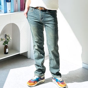 남자 기모 청바지 겨울 기모본딩 융털 데님팬츠 빅사이즈 일자핏
