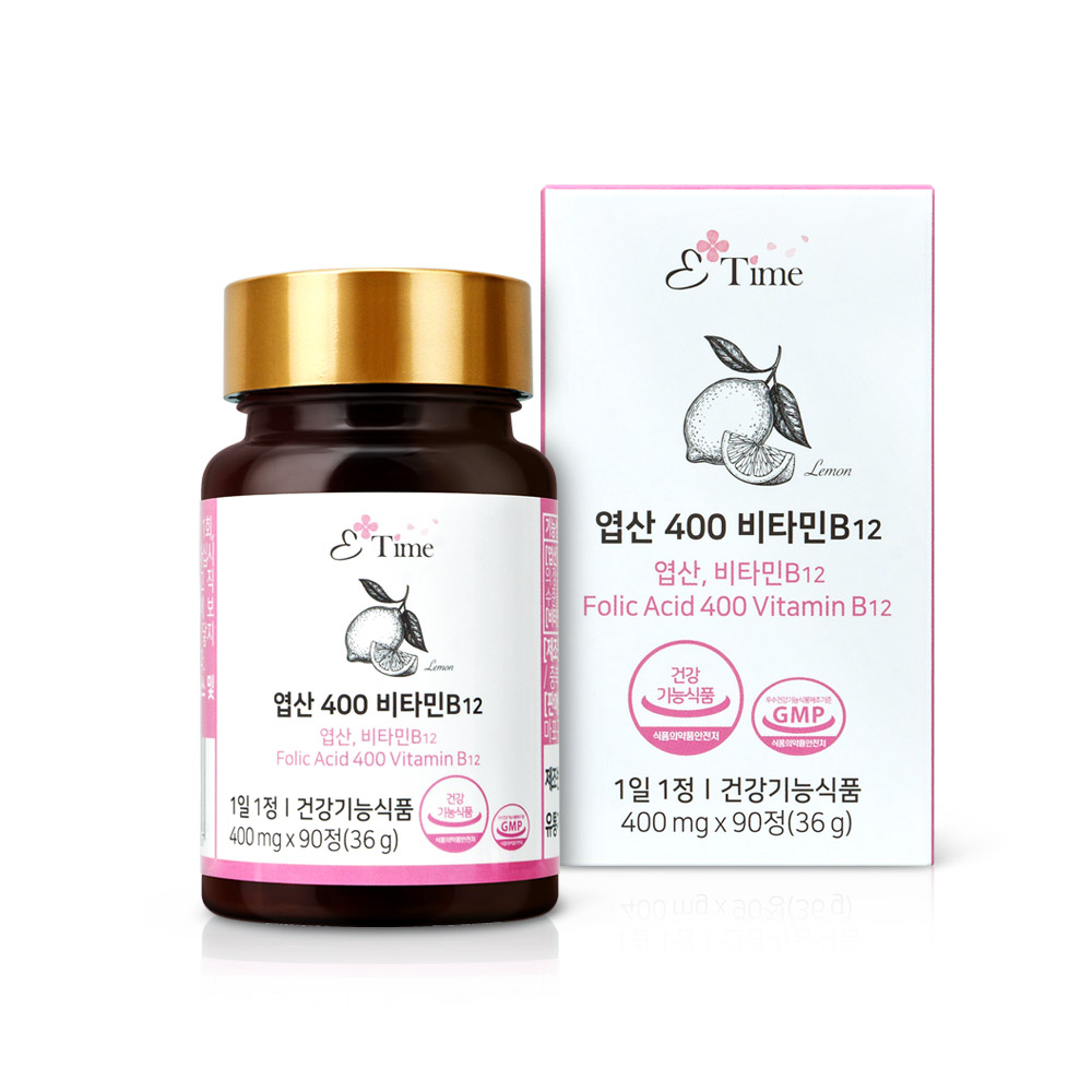 임부 수유부 활성 엑티브 엽산 <b>비타민B12</b> 400mg 산화마그네슘 90일분