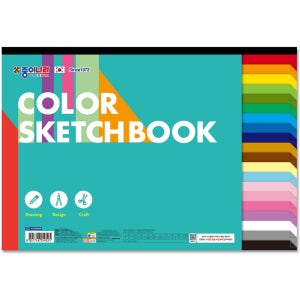 종이나라 컬러 스케치북 제본형/120g평량 색도화지 그리기 종이접기 공작 컬러종이 색상지