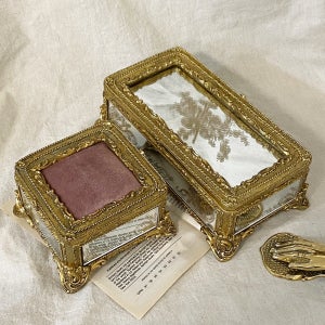 앤틱 골드 거울 보석함 주얼리보관함 통 케이스 악세사리 귀걸이 정리함