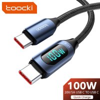 Toocki Type C to 케이블 100W PD 고속 충전 충전기 USB 데이터 와이어 코드 포코 f3 Realme Macbook iPad C형-C형 급속 C-USB