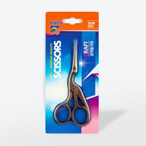 알파 브라운 티타늄 공작용가위 SEM021 황새모양