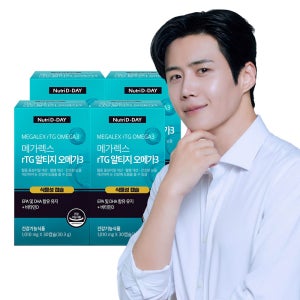 뉴트리디데이 메가렉스 rTG알티지 오메가3 식물성캡슐 30캡슐 x 4박스 (총4개월분)