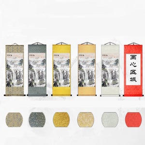 폭포 풍경 돈들어오는 폭포수 풍경화 그림 대형 현관 거실 비단화 산수화 동양화 수묵화