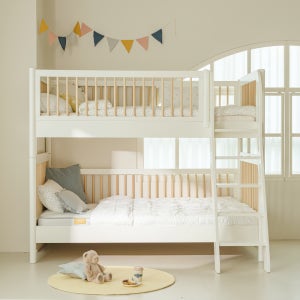 안데르센 빌리 분리형 원목 이층침대 프레임 SS(크림화이트) 사다리 기본형