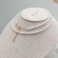 14k 2mm 담수진주 비드목걸이 (14k 여유체인)