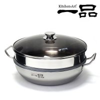 키친아트 일품 찜냄비 2단 스텐찜기 인덕션용 찜솥 30cm