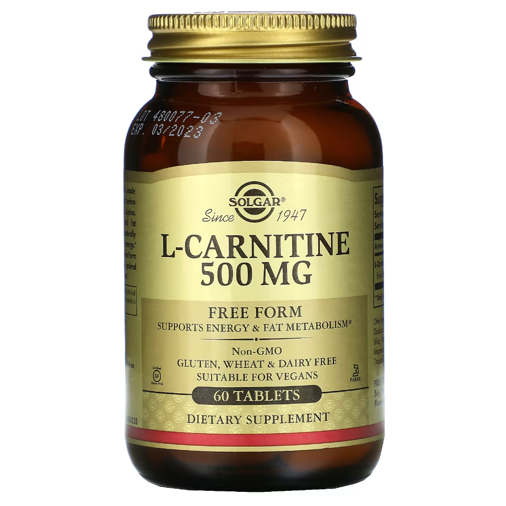 솔가 <b>엘</b> <b>카르니틴 500mg</b> 60정 Solgar <b>L-Carnitine</b>