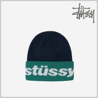 스투시 헬베티카 자카드 비니-네이비 Helvetica Jacquard Beanie