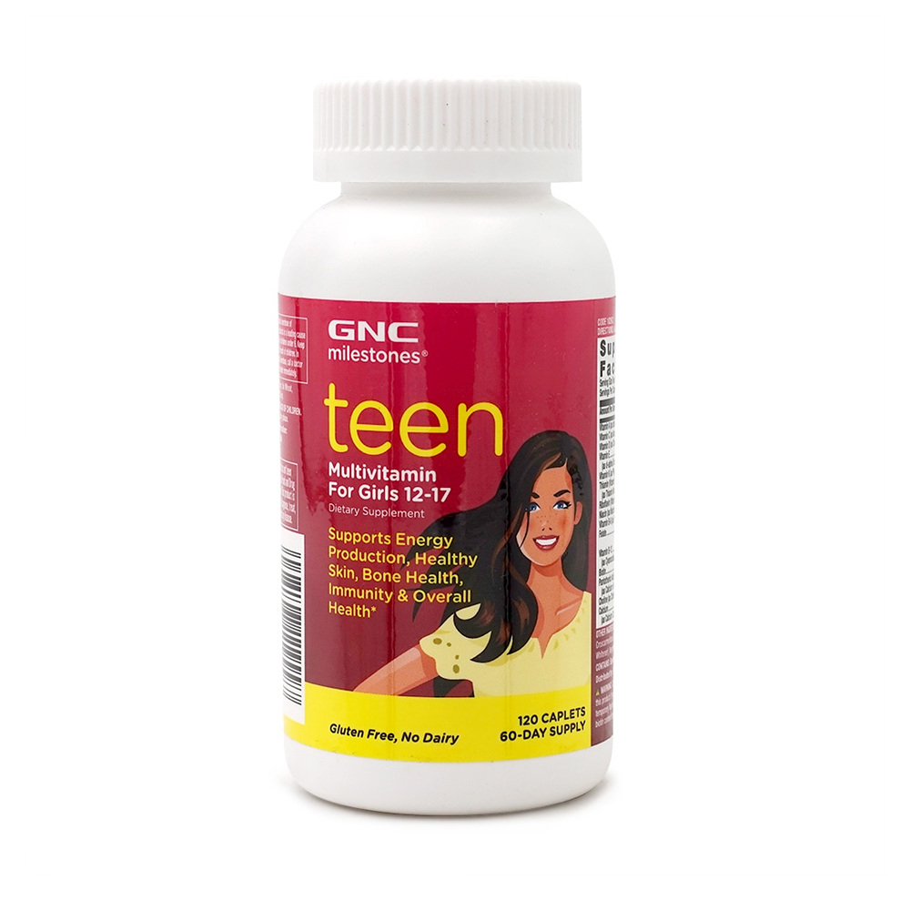 GNC 지엔씨 마일스톤 틴 멀티<b>비타민</b> 포 걸스 12-17 캐플릿120정 X 1개