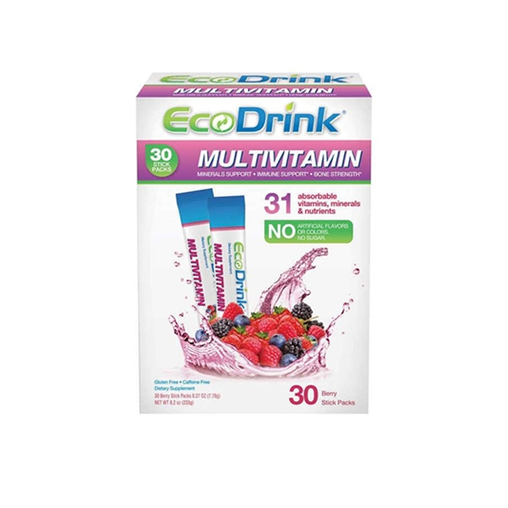 <b>에코 드링크 멀티 비타민</b> 믹스 <b>베리</b> 30개입 EcoDrink Complete Multivitamin Drink Mix, 30 Pack