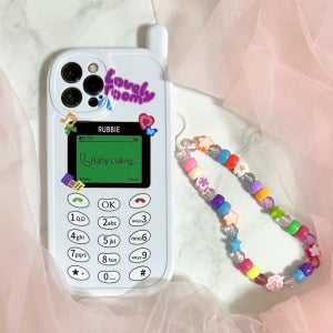 아이폰 레트로 안테나 귀여운 이쁜 스트랩 예쁜 14프로 케이스