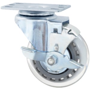 캐스터 바퀴 무소음 우레탄 CASTER 중량 실리콘 스토퍼 10cm(4인치)브레이크 국산