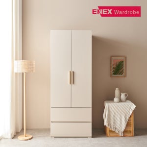 에넥스 로지 키큰 2단 서랍 여닫이 옷장 800