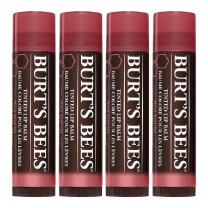 Burt’s Bees 버츠비 100% 내추럴 틴티드 립밤 레드 달리아 0.15oz (4.25g) 4팩 Natural Tinted Lip Balm, Red Dahlia