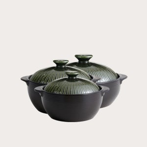 라인팟 세제 흡수 없는 무균열 뚝배기 3종세트(16cm+18cm+22cm), 그린