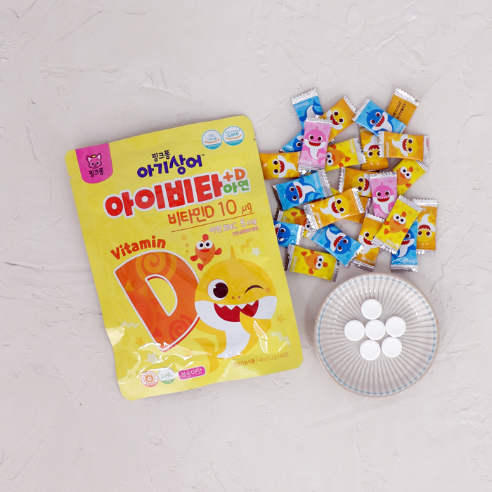 아기상어 아이비타+D 아연 40정 비타민D 아연 비타민E 건강기능식품